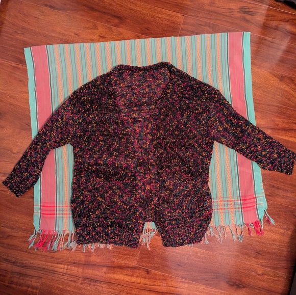 Sweaters - Multicolor Knit Cardigan